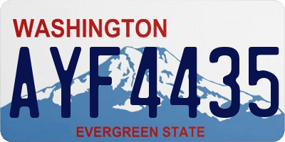 WA license plate AYF4435