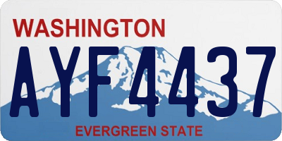 WA license plate AYF4437