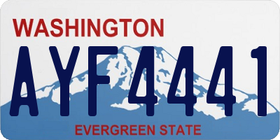 WA license plate AYF4441