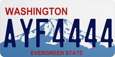 WA license plate AYF4444