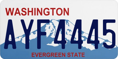 WA license plate AYF4445