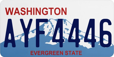 WA license plate AYF4446