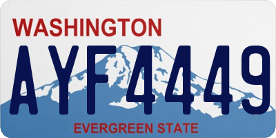 WA license plate AYF4449
