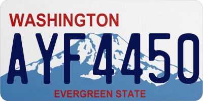 WA license plate AYF4450