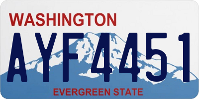 WA license plate AYF4451
