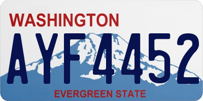 WA license plate AYF4452