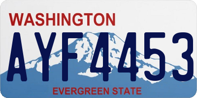 WA license plate AYF4453