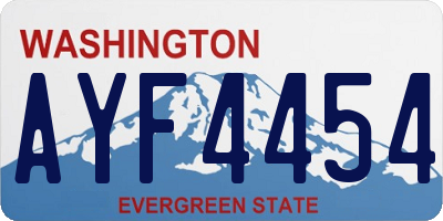 WA license plate AYF4454