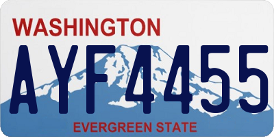WA license plate AYF4455