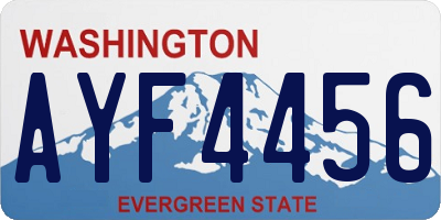 WA license plate AYF4456