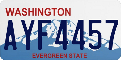 WA license plate AYF4457