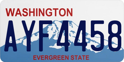 WA license plate AYF4458