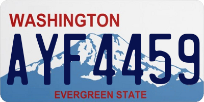 WA license plate AYF4459