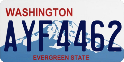 WA license plate AYF4462
