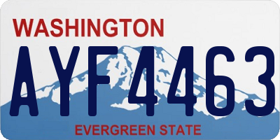 WA license plate AYF4463