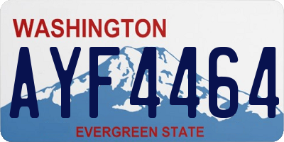 WA license plate AYF4464