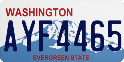 WA license plate AYF4465