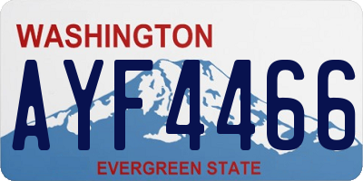 WA license plate AYF4466