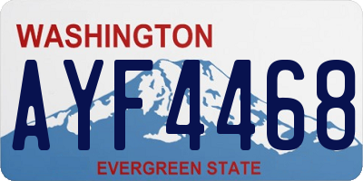 WA license plate AYF4468