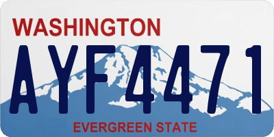 WA license plate AYF4471