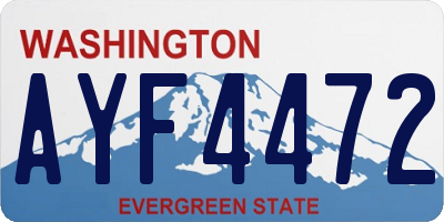 WA license plate AYF4472