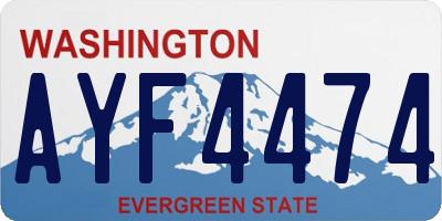 WA license plate AYF4474
