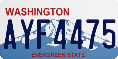WA license plate AYF4475