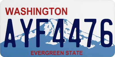 WA license plate AYF4476