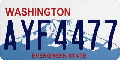WA license plate AYF4477