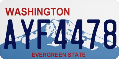 WA license plate AYF4478