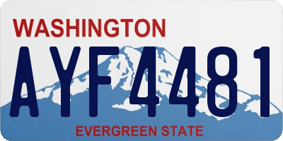 WA license plate AYF4481