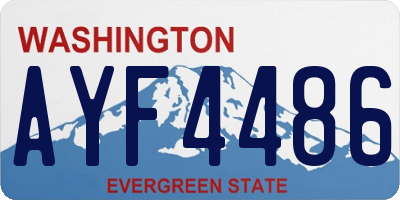 WA license plate AYF4486