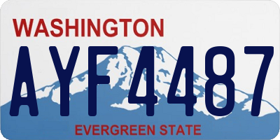 WA license plate AYF4487