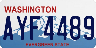 WA license plate AYF4489