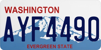 WA license plate AYF4490
