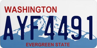 WA license plate AYF4491