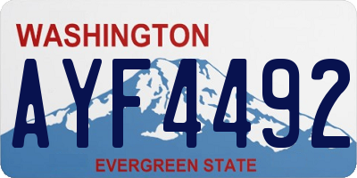 WA license plate AYF4492