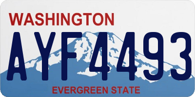 WA license plate AYF4493