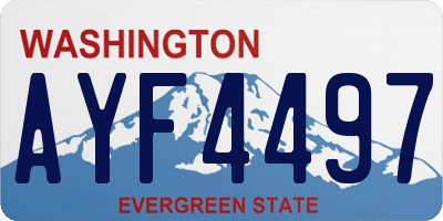 WA license plate AYF4497