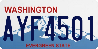 WA license plate AYF4501