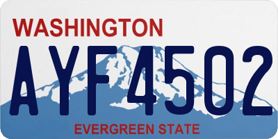 WA license plate AYF4502
