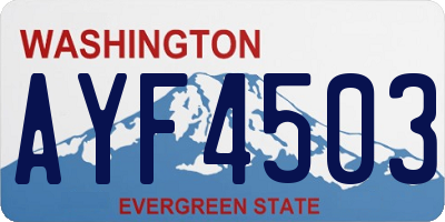 WA license plate AYF4503