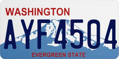 WA license plate AYF4504