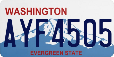 WA license plate AYF4505