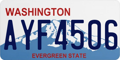 WA license plate AYF4506