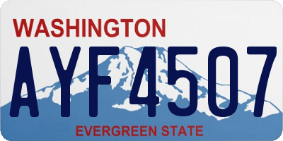 WA license plate AYF4507