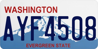 WA license plate AYF4508