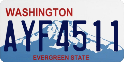 WA license plate AYF4511
