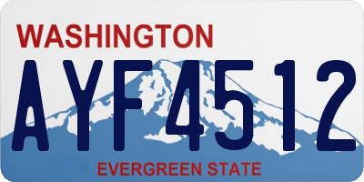 WA license plate AYF4512