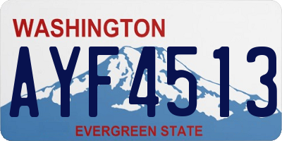 WA license plate AYF4513